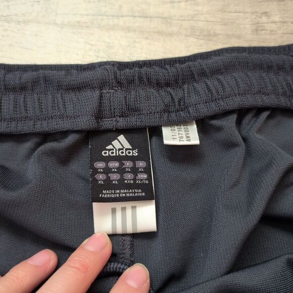 Vintage Adidas 00s Style Streetwear Athletic Shorts Thick EUC Y2K Blue Black XL - Picture 2 of 6